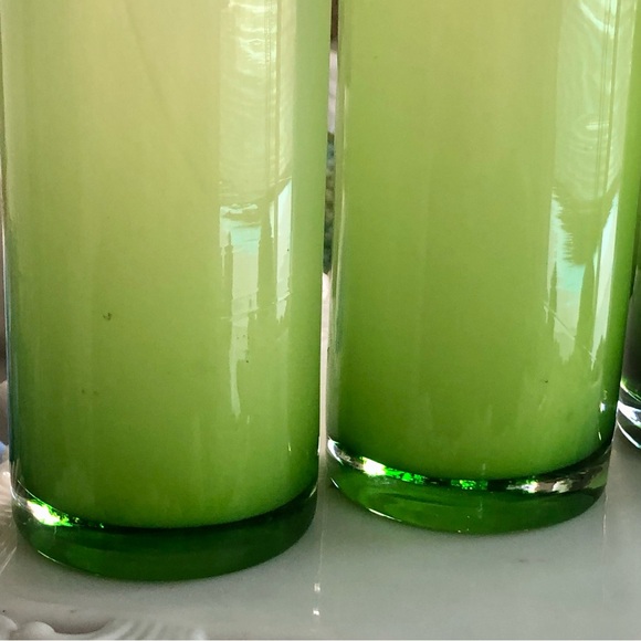NEW! Blown Glass Green Vases Set/3 - Picture 3 of 6